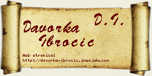 Davorka Ibročić vizit kartica